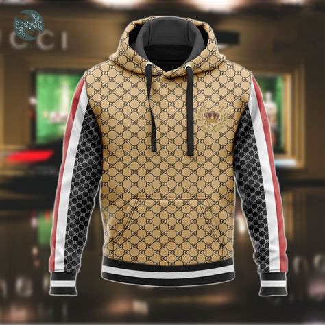 white and gold gucci hoodie|Gucci oversized hoodie.